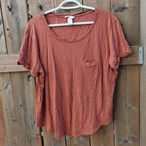 H&M Basic Coral Short sleeve T-shirt - Size Large